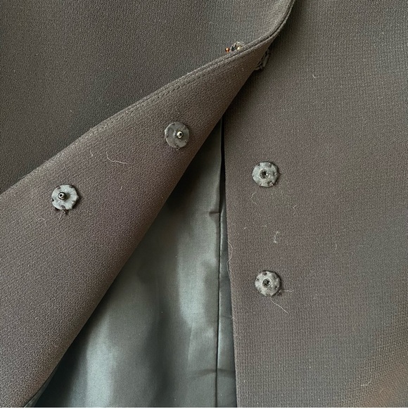 Tahari Arthur S. Levine Button Front Blazer Chiffon Cuffs With Sequins - Picture 5 of 16